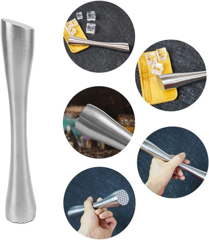 Stainless Steel Cocktail Muddler 8" Professional Old Fashioned & Mojitos Drink Muddler Ideal Bartender Tool V1259-DP01-A-3087