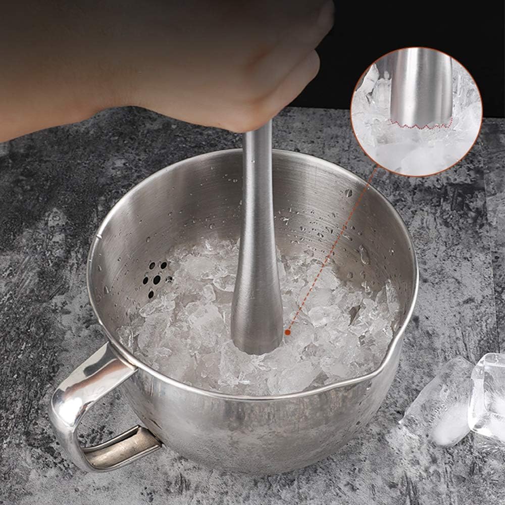 Stainless Steel Cocktail Muddler 8" Professional Old Fashioned & Mojitos Drink Muddler Ideal Bartender Tool V1259-DP01-A-3087
