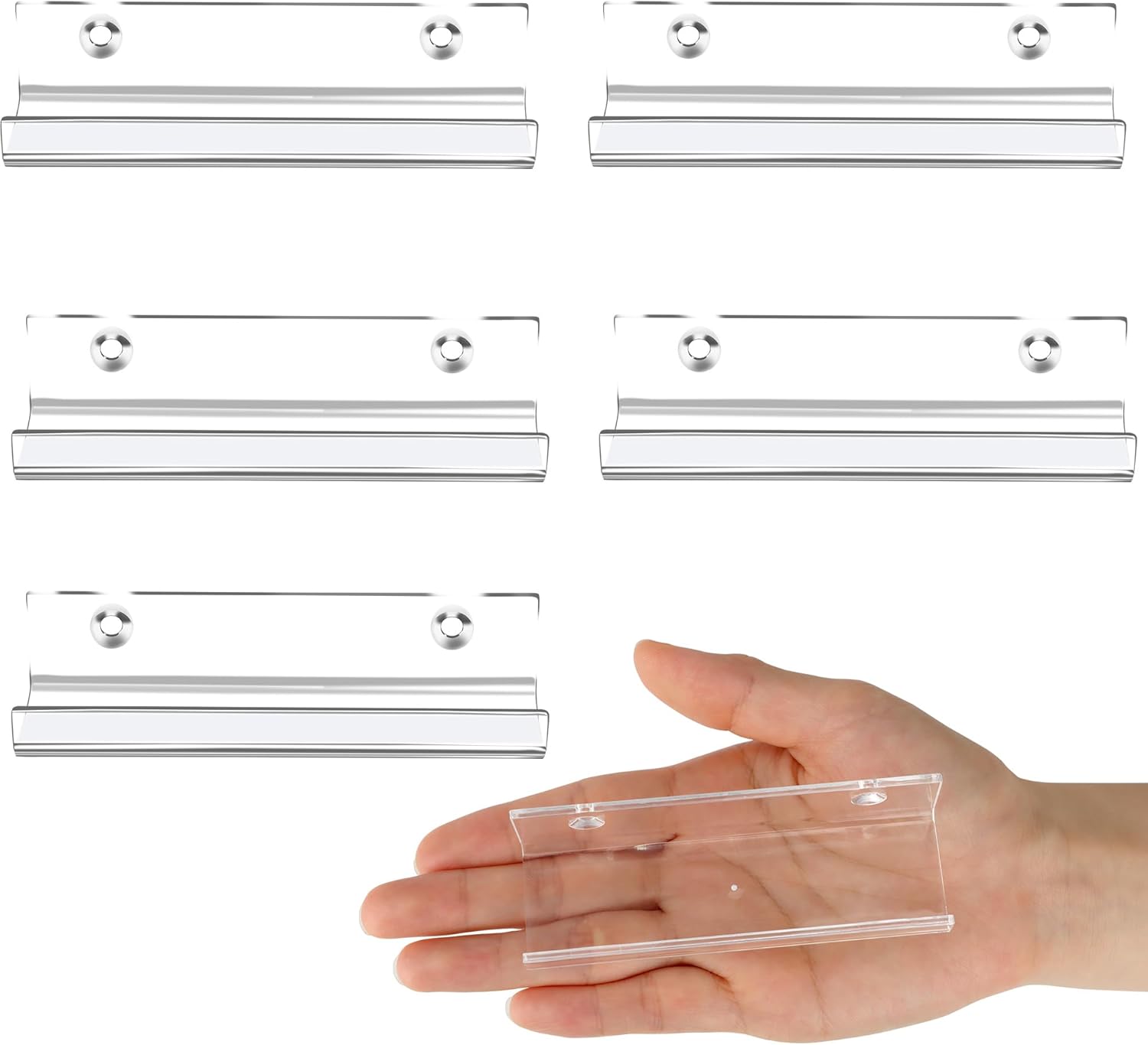 6 Pack Clear Vinyl Record Shelf Wall Mount Acrylic Album Display Holder Storage Hanger CD Floating Shelf for V1259-DP01-A-3092