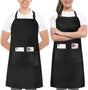 Adjustable Bib Apron (2-Pack) Water Oil Resistant Chef Cooking Kitchen Aprons with Pockets for Men Women V1259-DP01-A-3093