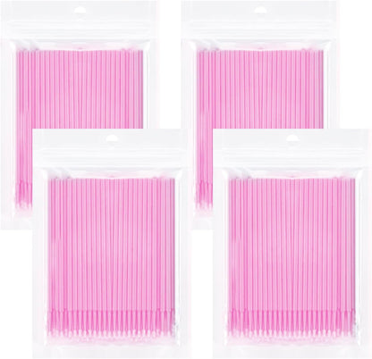 400PCS Micro Brush Disposable Micro Swabs for Eyelash Extension, Nails, Eyeliner(Head Diameter: 2.0mm Pink) V1259-DP01-A-3110