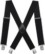 Mens Suspenders X-Back 2" Wide Adjustable Solid Straight Clip Suspenders V1259-DP01-A-3113