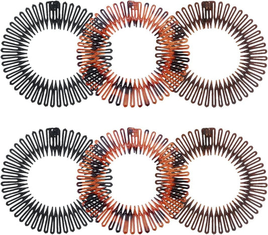 Stretch Comb Headband for Women Flexible Circle Zig Zag Headbands for Girls Spiral Headband Holder for Womens V1259-DP01-A-3116