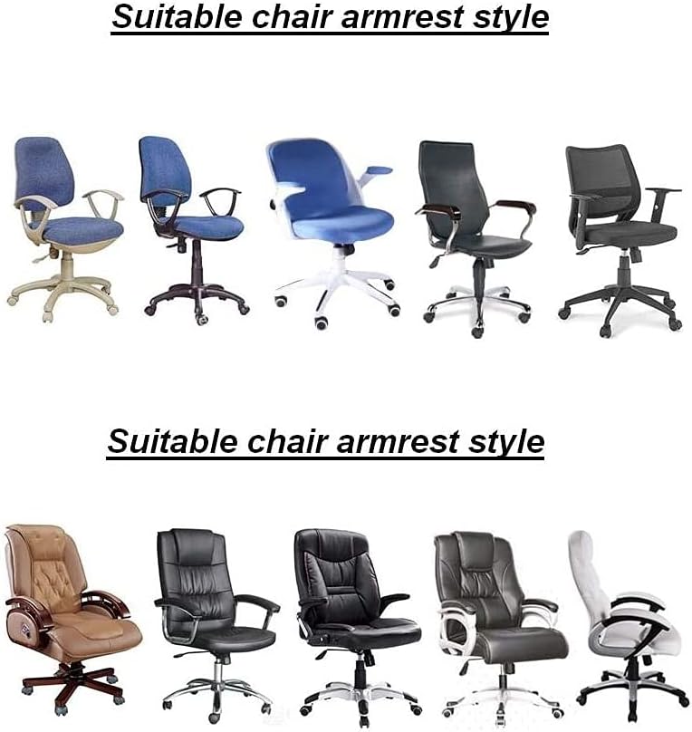 Removable Washable Office Chair Armrest Slipcovers Covers Pads (Black) V1259-DP01-A-3118