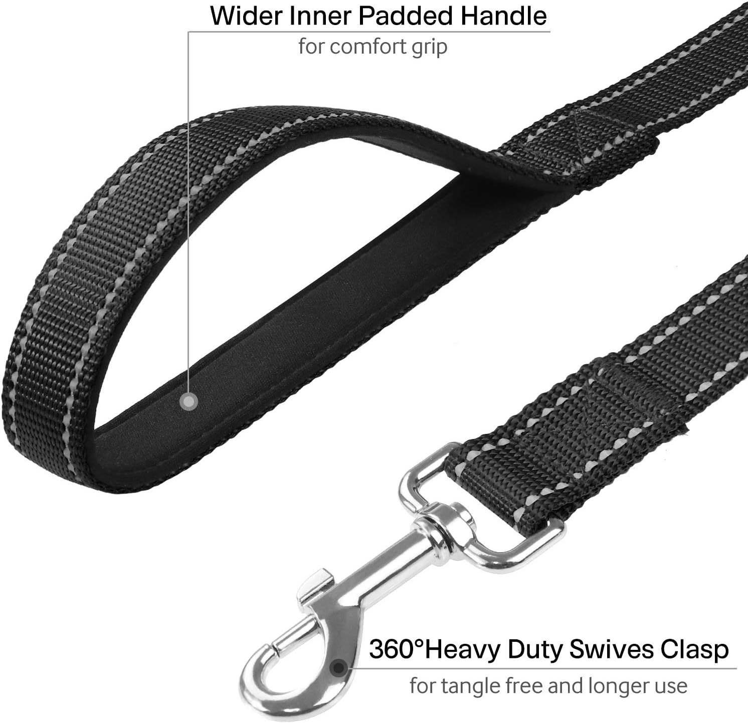6FT Reflective Dog Leash with Soft Padded Handle for Training,Walking Lead for Large & Medium Dog,1 Inch V1259-DP01-A-3119