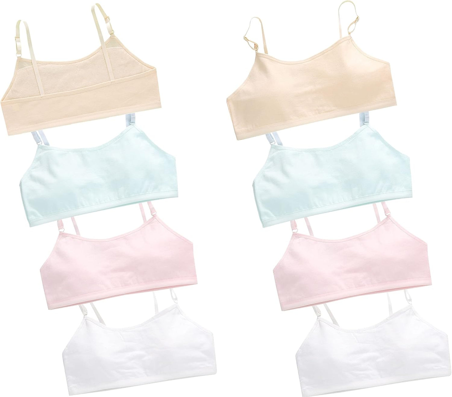 Training Bras for Girls Seamless Adjustable Cotton Cami Bralettes 7-14Y V1259-DP01-A-3121