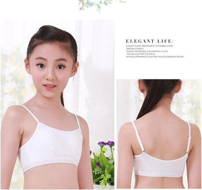 Training Bras for Girls Seamless Adjustable Cotton Cami Bralettes 7-14Y V1259-DP01-A-3121