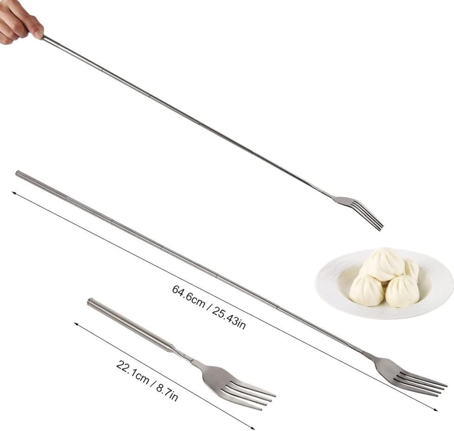 Adjustable Telescopic Fork Extendable Fork Long Fork Toasting Fork Extending Fork Extra Long Fork Extended V1259-DP01-A-3127