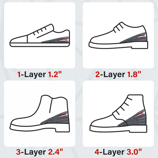 Height Increase Insole 3-Layer Air up Shoe Lifts Elevator Shoes Insole -6 cm(2.4inches) Heels lift Inserts V1259-DP01-A-3129
