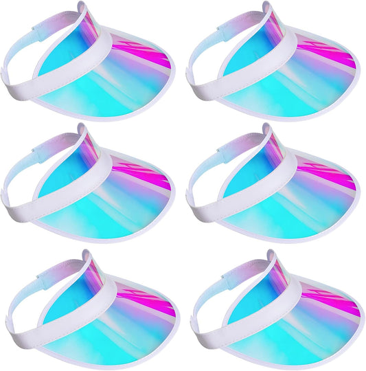 6 Pack Sun Visor Hats Cap Sports Visors Beach Tennis Golf Headwear for Women Men V1259-DP01-A-3131