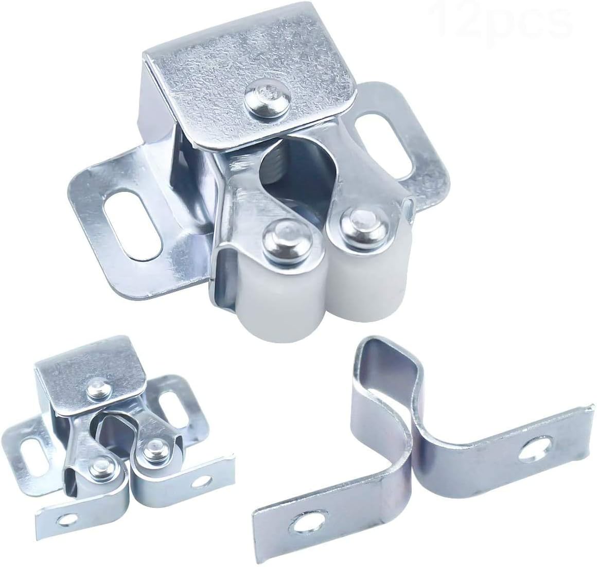 12 Pcs Double Roller Catch, Heavy Duty Door Catches Ball Latch with Screws for Cabinet/Closet/Doors/Cupboard V1259-DP01-A-3134