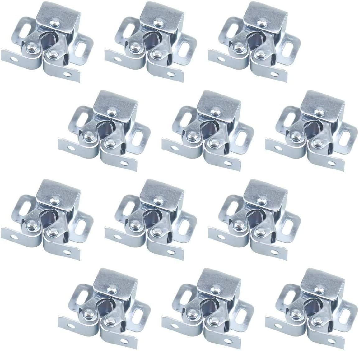 12 Pcs Double Roller Catch, Heavy Duty Door Catches Ball Latch with Screws for Cabinet/Closet/Doors/Cupboard V1259-DP01-A-3134