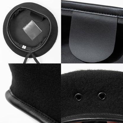 British Military Berets for Men and Women,Wool and Leather Army Beret Hats V1259-DP01-A-3142