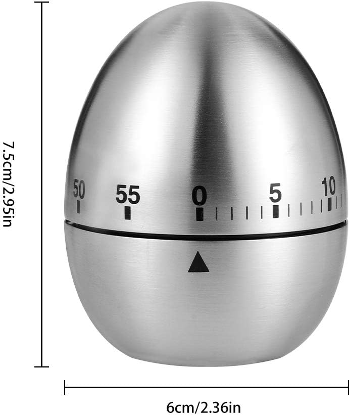 Egg Timer, Classic Egg Shaped Cooking and Baking Countdown Alarm, Manual Mechanical Timer with Loud Alarm for V1259-DP01-A-3145
