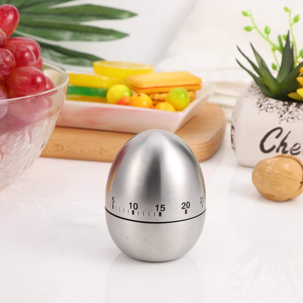 Egg Timer, Classic Egg Shaped Cooking and Baking Countdown Alarm, Manual Mechanical Timer with Loud Alarm for V1259-DP01-A-3145