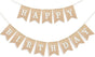Happy Birthday Banner for Birthday Party Decorations, Rustic Burlap Bunting Swallowtail Flags, 2 in 1 V1259-DP01-A-3146