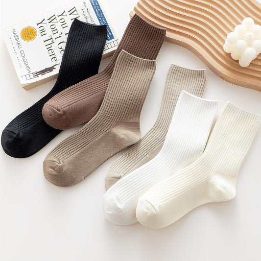 Womens Cute Crew Socks Casual Athletic Aesthetic Socks Neutral Cotton Socks for Women Granola Girls Clothes V1259-DP01-A-3147