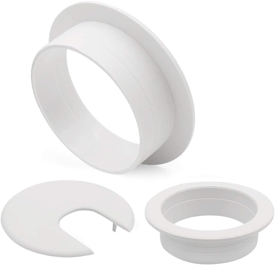 2" White Desk Grommet, Plastic Wire Organizers, Computer Cable Hole Cover Plug Cap Insert(5 Pack) V1259-DP01-A-3148