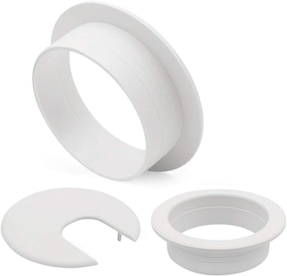 2" White Desk Grommet, Plastic Wire Organizers, Computer Cable Hole Cover Plug Cap Insert(5 Pack) V1259-DP01-A-3148