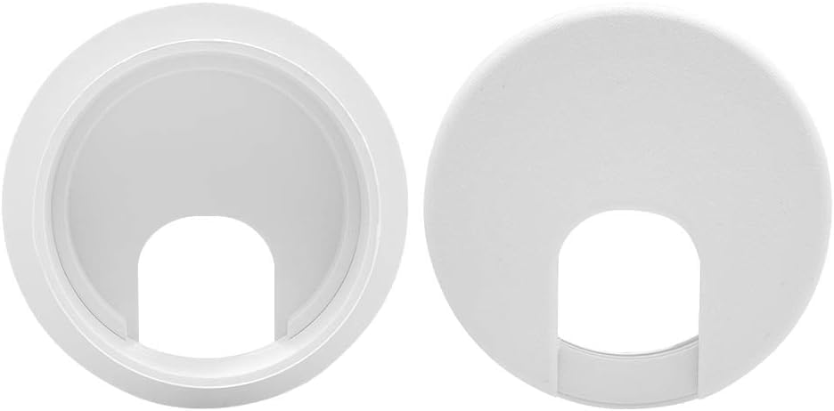 2" White Desk Grommet, Plastic Wire Organizers, Computer Cable Hole Cover Plug Cap Insert(5 Pack) V1259-DP01-A-3148
