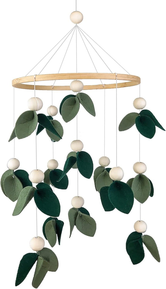Cute Baby Mobile for Crib - Gender Neutral Mobile for Nursery Decor - Felt Cloth Leaves Mobile Boho Nursery V1259-DP01-A-3150