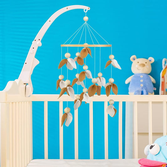 Cute Baby Mobile for Crib - Gender Neutral Mobile for Nursery Decor - Felt Cloth Leaves Mobile Boho Nursery V1259-DP01-A-3150