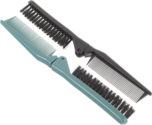 2Pcs Small Double Folding Hair Brush: Hair Styling Salon Brush Comb Folding Comb Double Use Comb for Curly V1259-DP01-A-3154