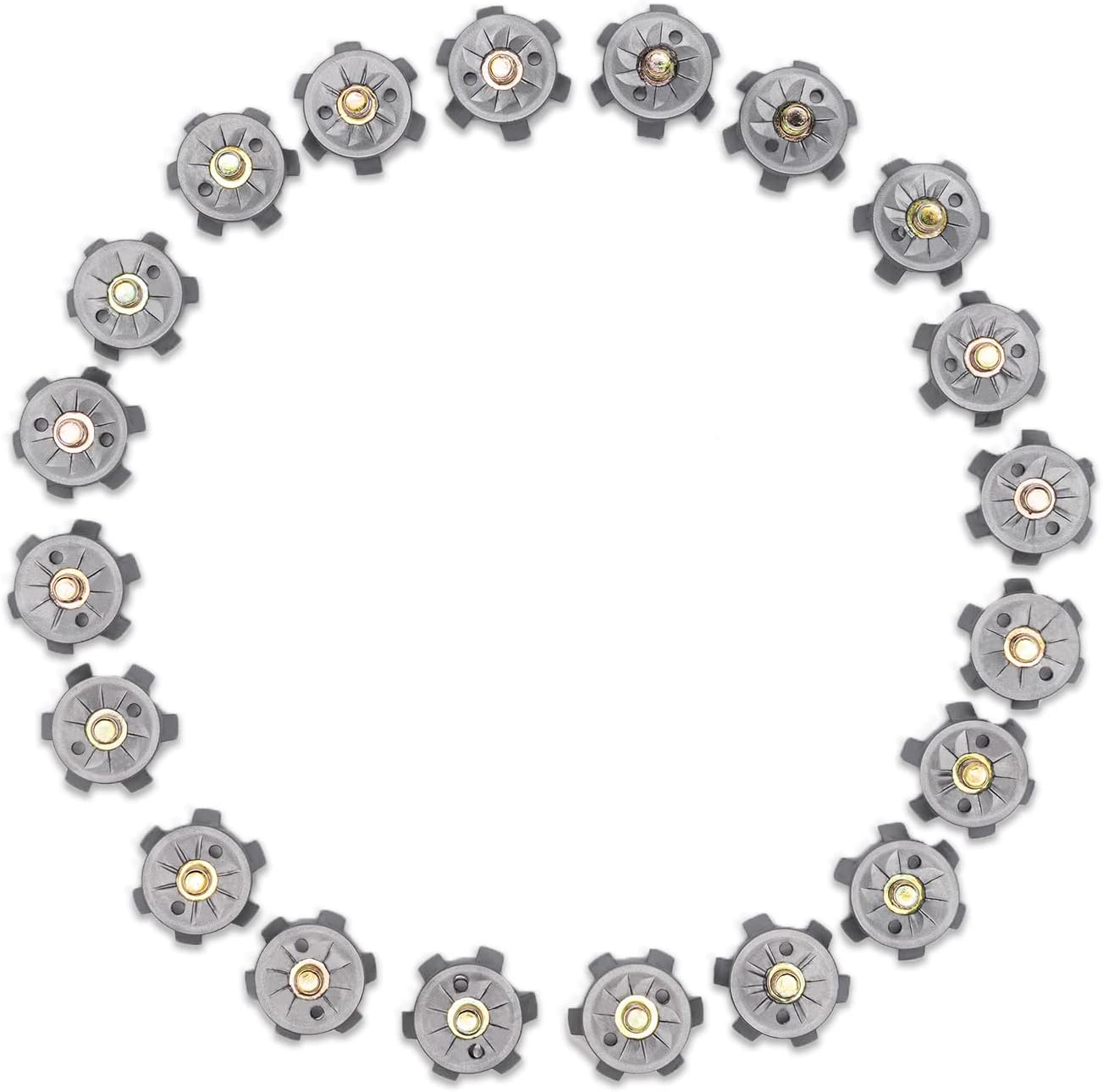 Golf Shoe Spikes Cleat Metal Thread Screw 6mm Dia, 20 Count & 1 Wrench V1259-DP01-A-3160