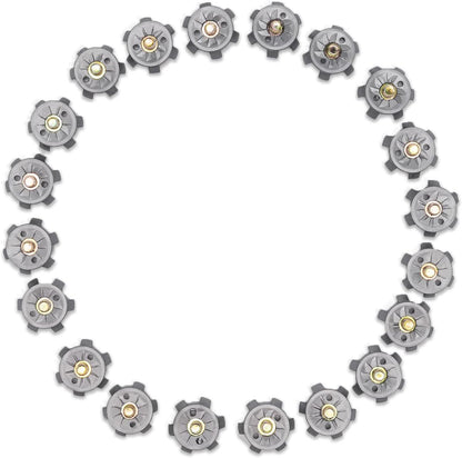 Golf Shoe Spikes Cleat Metal Thread Screw 6mm Dia, 20 Count & 1 Wrench V1259-DP01-A-3160