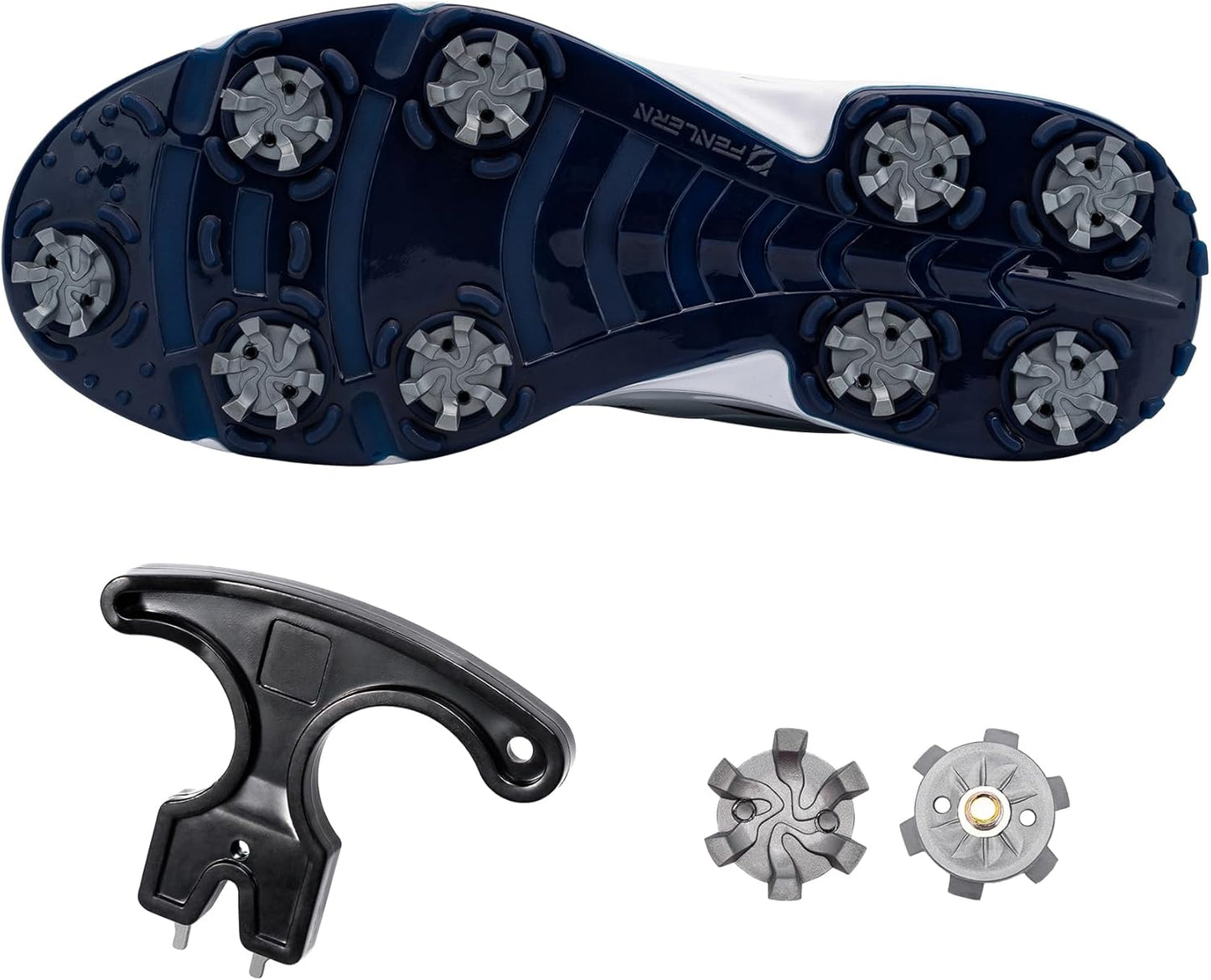 Golf Shoe Spikes Cleat Metal Thread Screw 6mm Dia, 20 Count & 1 Wrench V1259-DP01-A-3160