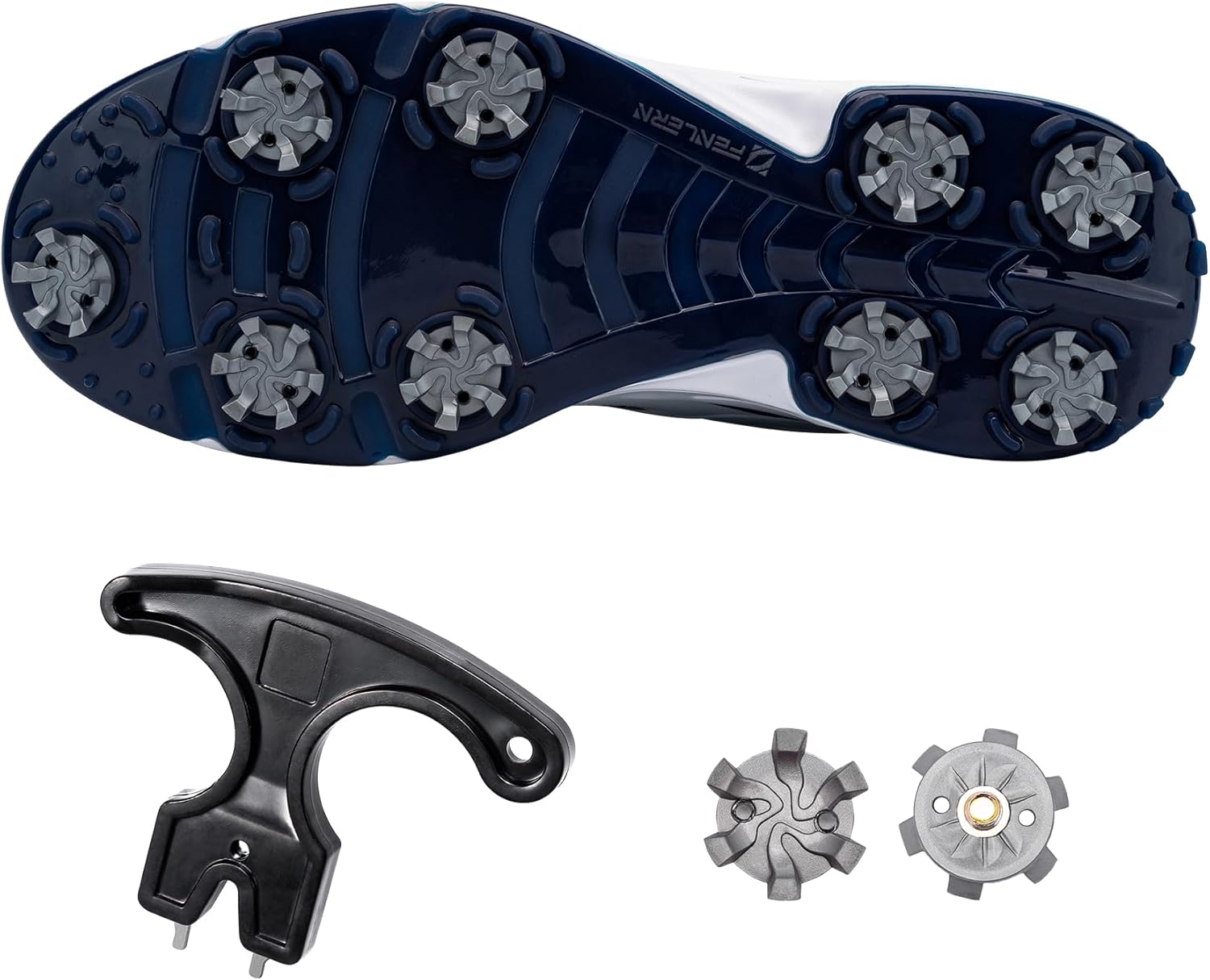 Golf Shoe Spikes Cleat Metal Thread Screw 6mm Dia, 20 Count & 1 Wrench V1259-DP01-A-3160