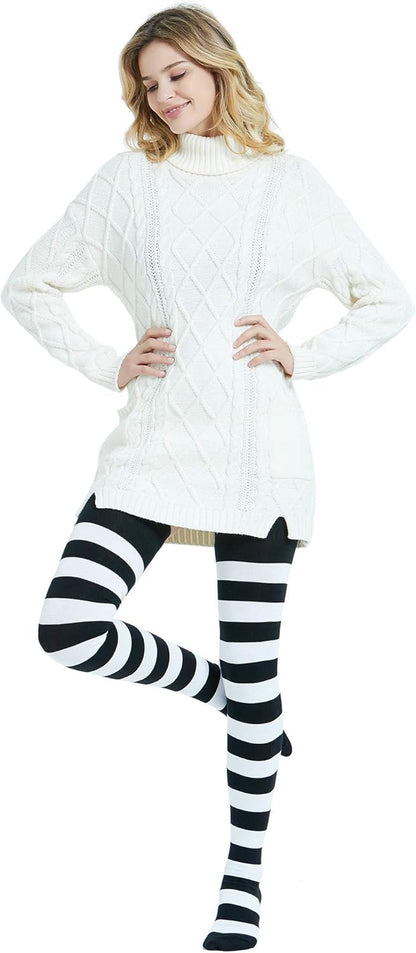 Extra Long Cotton Stripe Thigh High Socks Over the Knee High Socks V1259-DP01-A-3163
