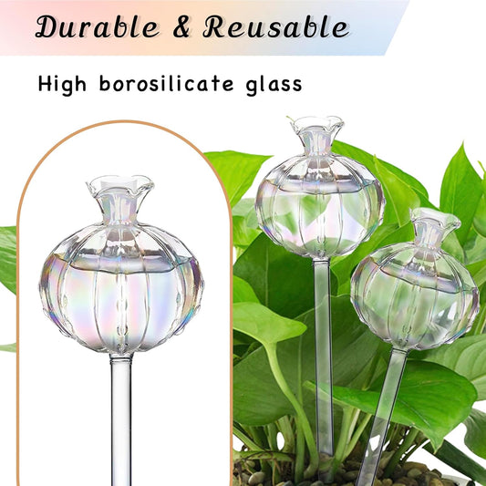 3 PCS Self Plant Watering Globes Insert, Clear Glass Watering Bulbs with Removable Sealing Plug, Plant V1259-DP01-A-3166