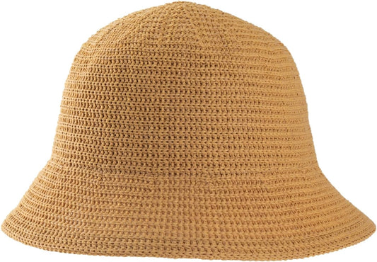 MEINICIY Bucket Hats for Woman, Beach Sun Hat for Women, Bamboo Mesh Woven Bucket Hat Foldable Packable V1259-DP01-A-3173