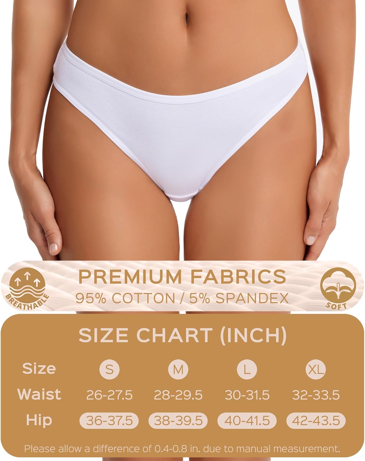Women's Breathable Cotton Thong Panties Pack of 6 V1259-DP01-A-3177