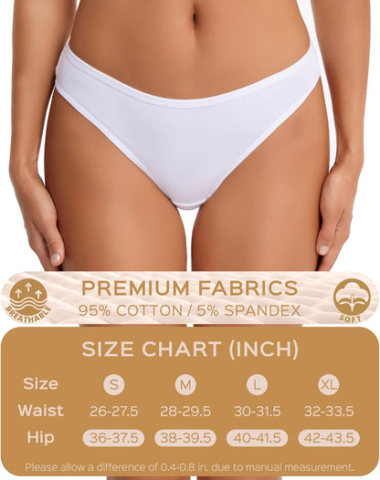 Women's Breathable Cotton Thong Panties Pack of 6 V1259-DP01-A-3177