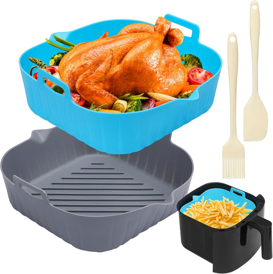 Air Fryer Liner Square 2 Pack 8.6 Inch Silicone Airfryer Liners 4-7 QT Reusable Air Fryer Silicone Liners Pot V1259-DP01-A-3180