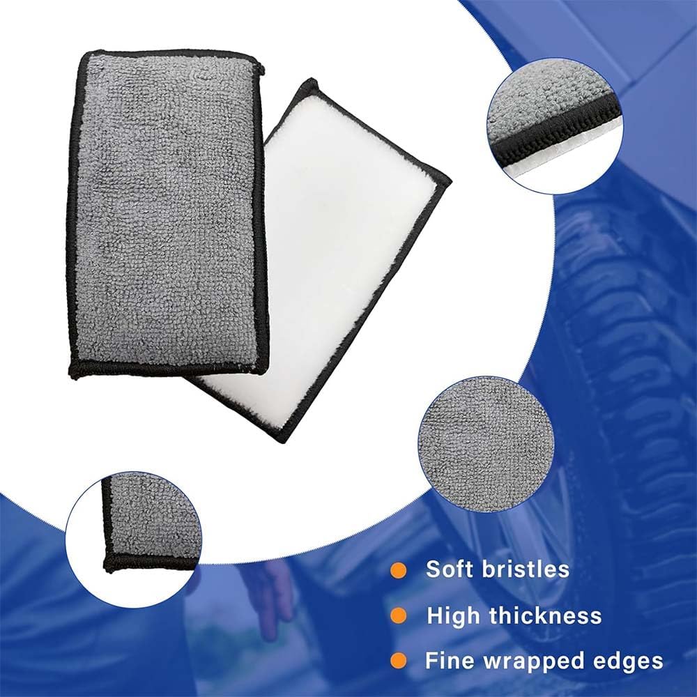 6 PCS Car Interior Cleaning Sponge, Microfiber Scrubbing Pads for Plastic Leather Upholstery, Auto Detailing V1259-DP01-A-3198