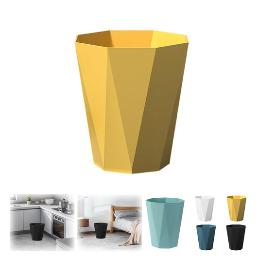 Polygon Small Trash Can,Bathroom Garbage Container, Office Organizer Plastic Wastebasket Rubbish Bin Paper V1259-DP01-A-3201