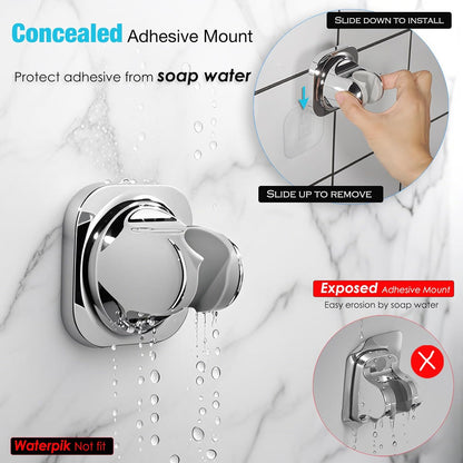 Handheld Shower Head Holder - 5 Angles Adjustable - Concealed Adhesive Mount (Holder Only) V1259-DP01-A-3203