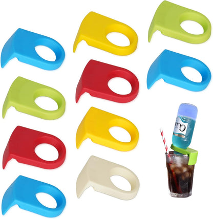 10pcs ABS Drink Clips Bottle Buckle Holders Beer Cocktail Snap for Schooner & Goblet Glasses (Random Color) V1259-DP01-A-3204
