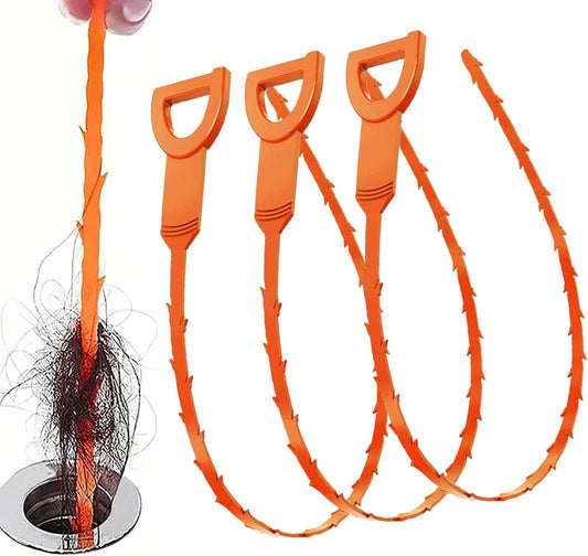 25 Inch Drain Snake Clog Remover:3 Pcs Hair Clog Auger, Drain Cleaner Tool Suitable for Dredging Clogged V1259-DP01-A-3211