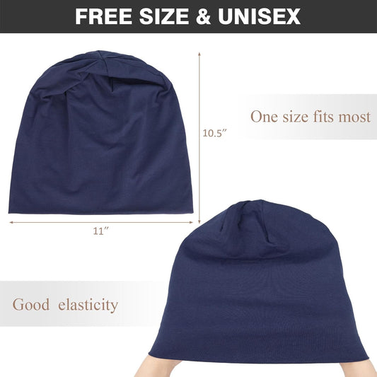 Cotton Slouchy Beanie Hat Baggy Lightweight Beanie Chemo Slouchy Cap Soft Daily Beanie Men Women V1259-DP01-A-3212