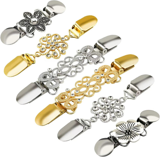6PCS Retro Sweater Clips for Cardigans, Vintage Cinch Clip for Dresses, Variety of Styles Dress Clip Back of V1259-DP01-A-3214