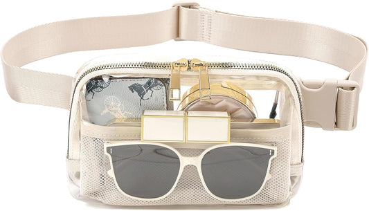 Clear Belt Bag Clear fanny pack stadium approved for Women Men with Adjustable Strap Clear Crossbody Bag V1259-DP01-A-3221