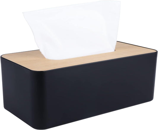 Tissue Box Cover,Tissue Holders,Tissue Box Holder for Bathrooms,Bamboo Cover Plate,Home and Office,9.7 * 5 * V1259-DP01-A-3224