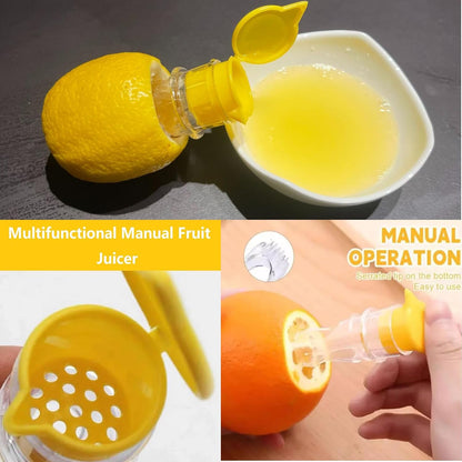 Mini Citrus Press - Handheld Lemon & Lime Juicer with Screw Top Lid, Compact Manual Juice Extractor for V1259-DP01-A-3228