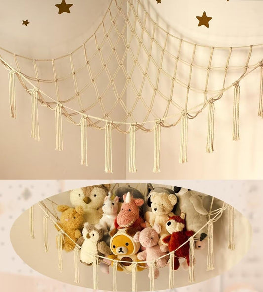 Stuffed Animal Storage Hammock or Net Corner - Large Toy Hammock Net for Stuffed Animals Room Decor - Cute V1259-DP01-A-3245