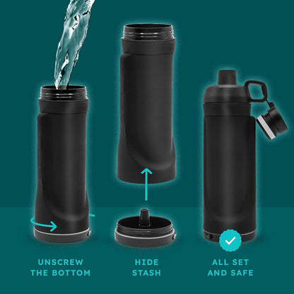 Plastic Water Cup Diversion Water Bottle Travel Home Hidden Spot Cash Card Key Bottom Compartment Storage V1259-DP01-A-3260