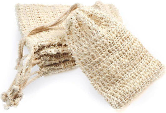 MIFASOO 5 Pack Natural Sisal Soap Saver Bag Zero Waste Mesh Bar Soap Loofah Holder Pouch for Shower V1259-DP01-A-3267